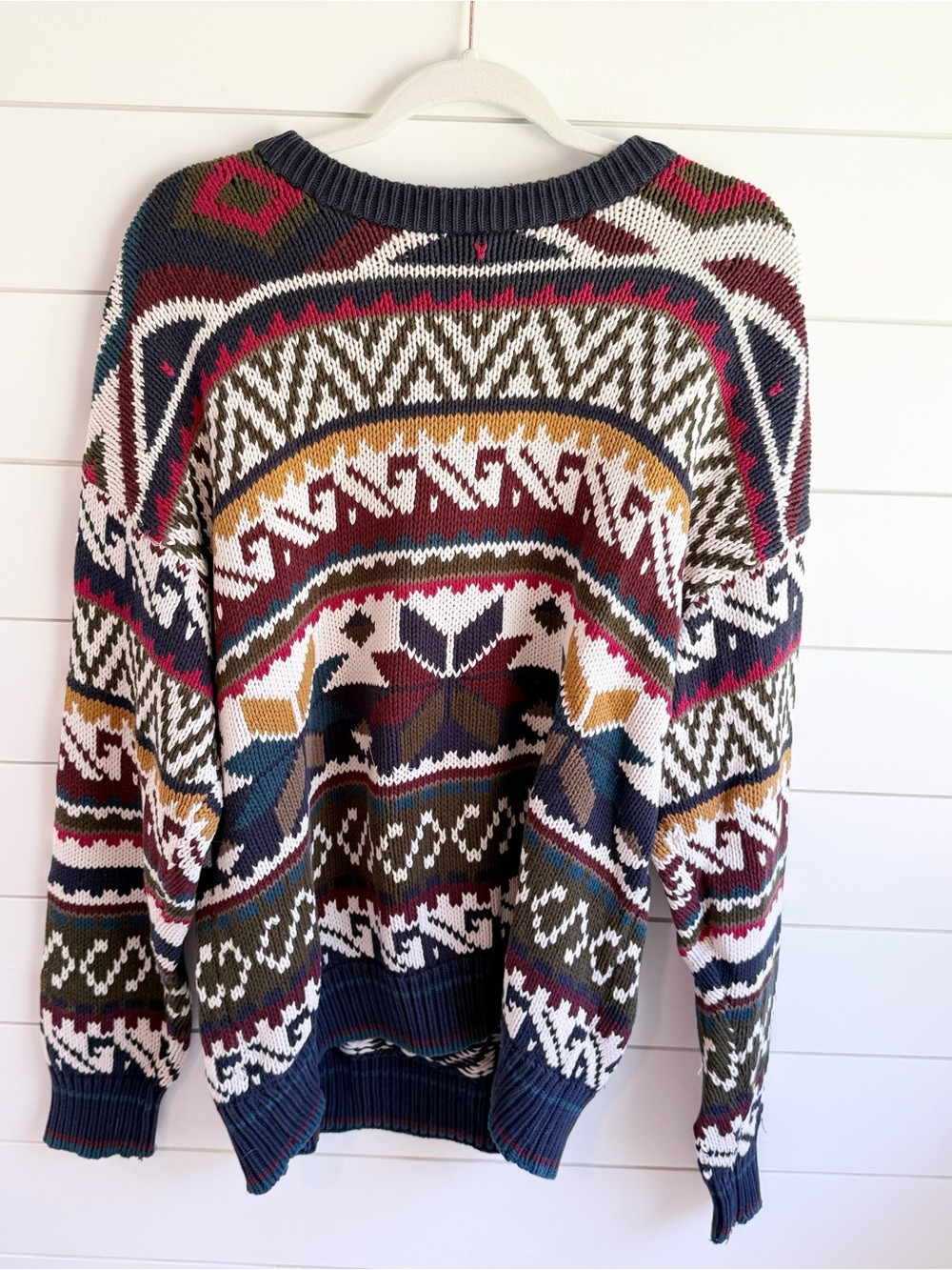 Vintage 100% cotton geometric print sweater large
